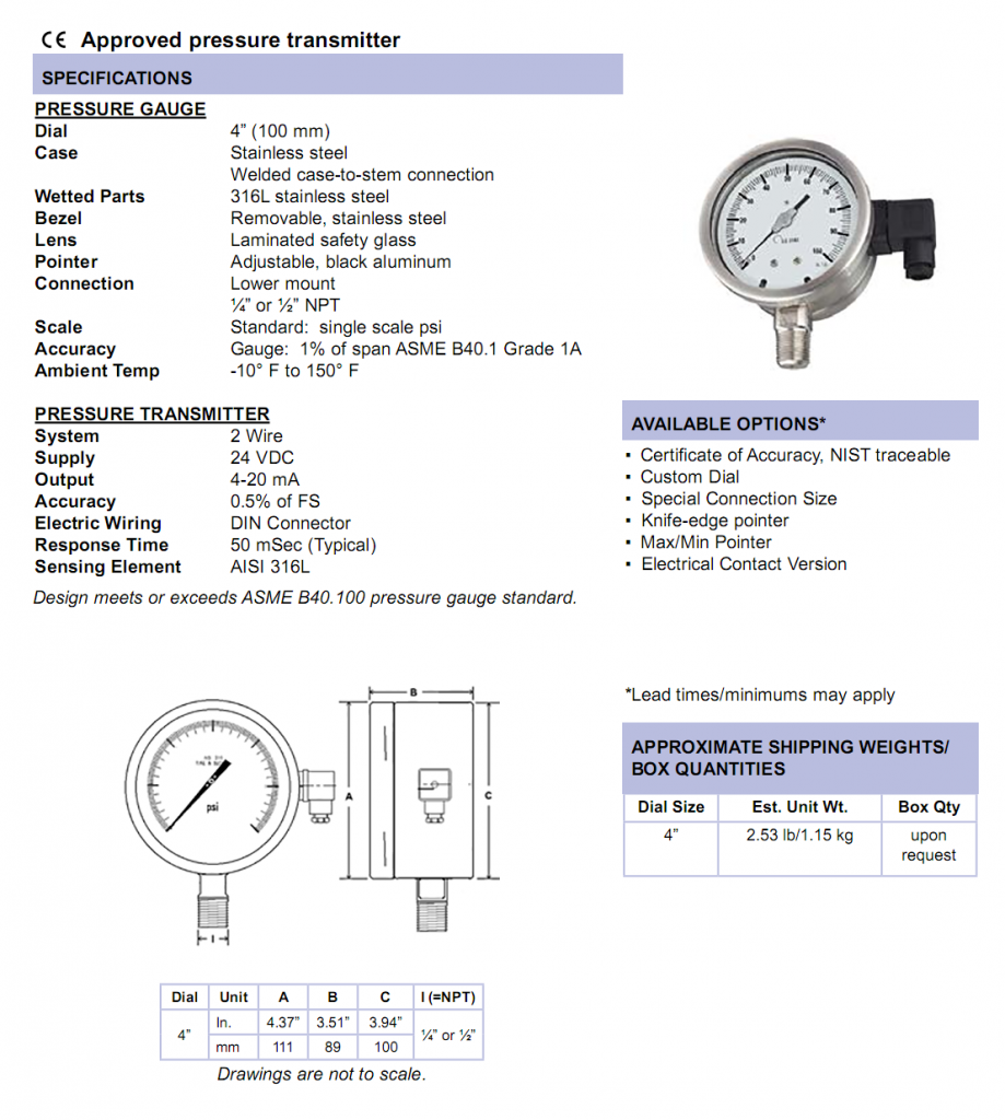4001ptgaugewithtransmitterspecifications Cleveland InstrumentCIC