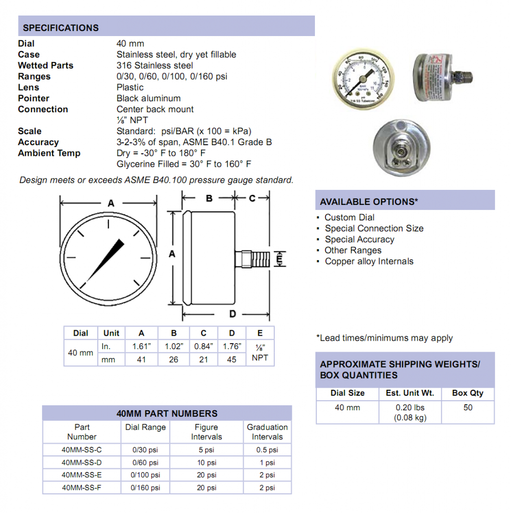 40mmpositionergaugespecifications Cleveland InstrumentCIC