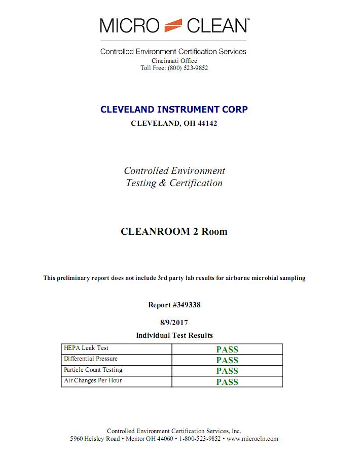 Oyxgen Cleaning Services Cleveland Instrument